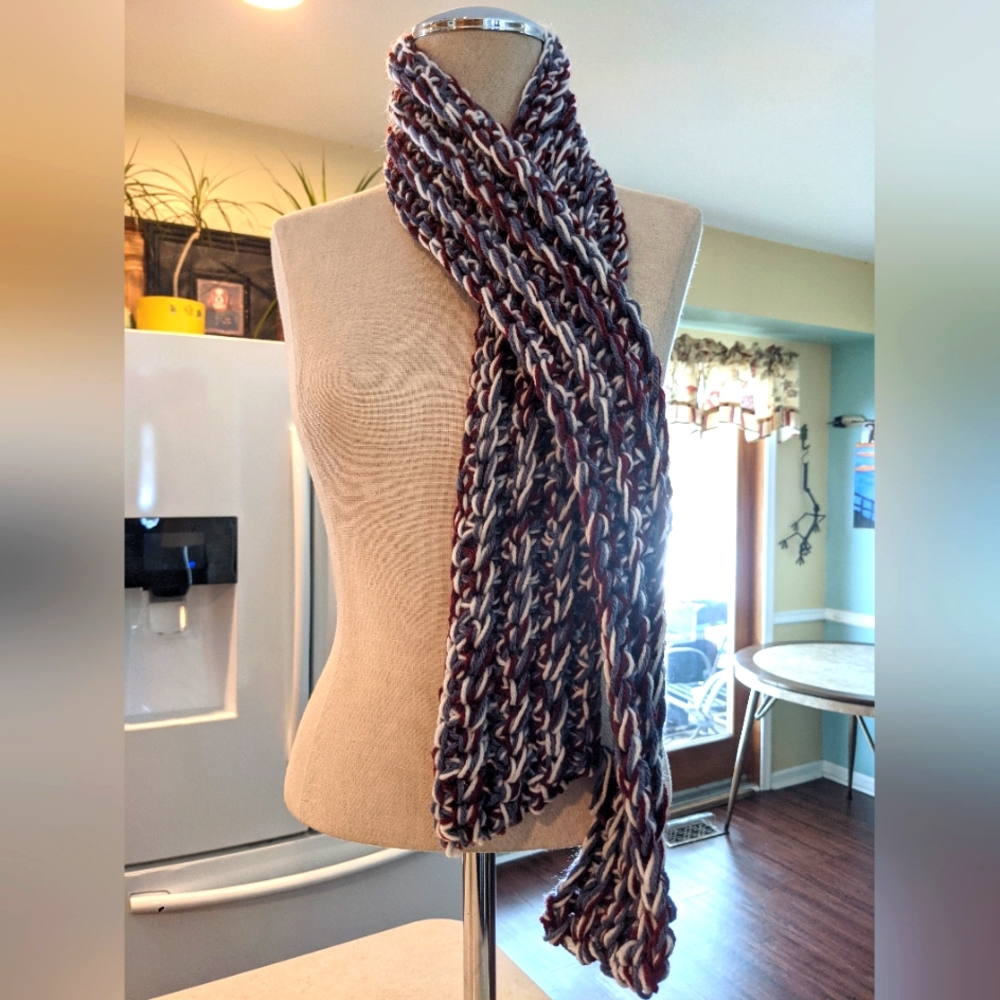 Grandmacore Grandpacore Crochet Scarf handmade one of a kindness!